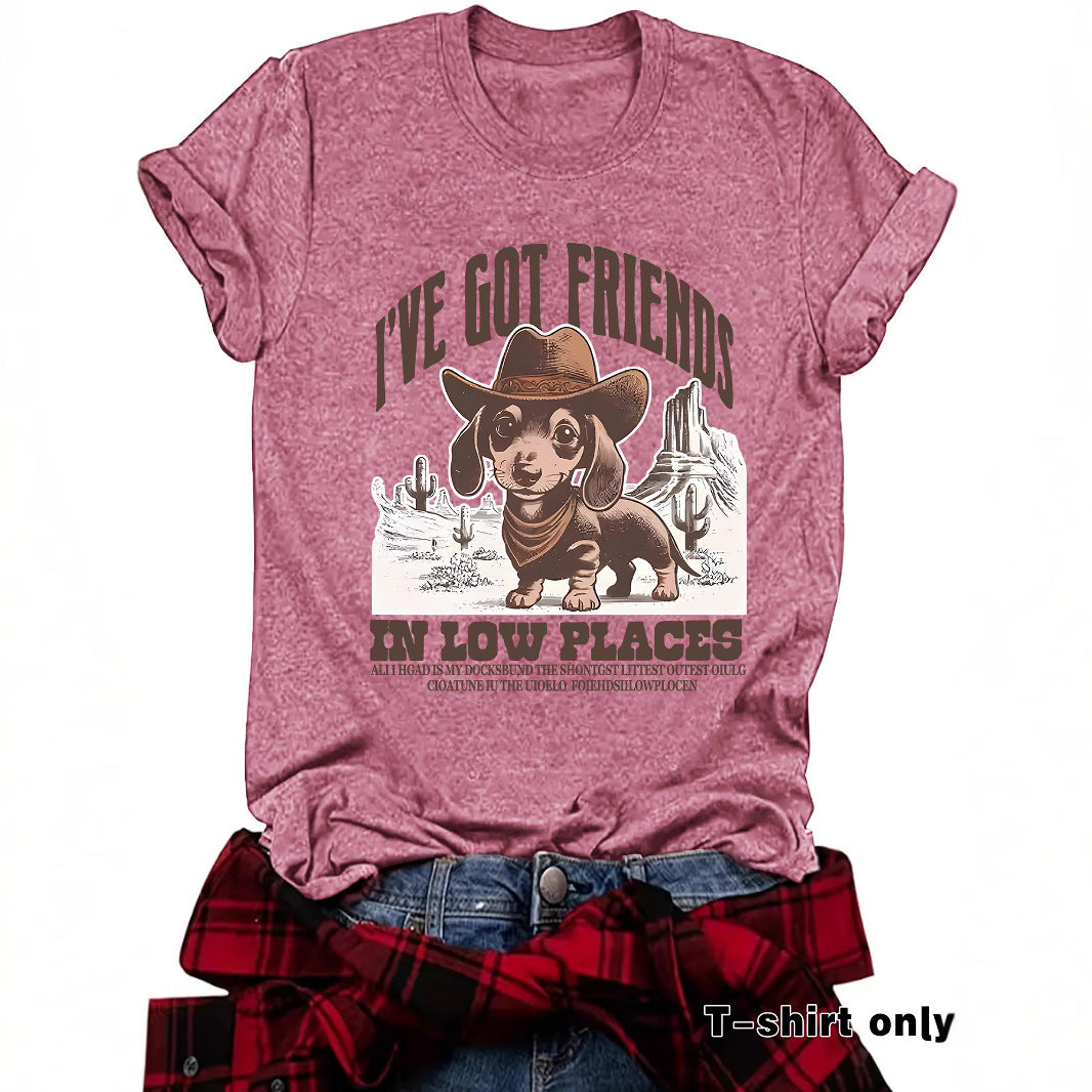 Interesting Sausage Dog Western Short Sleeve