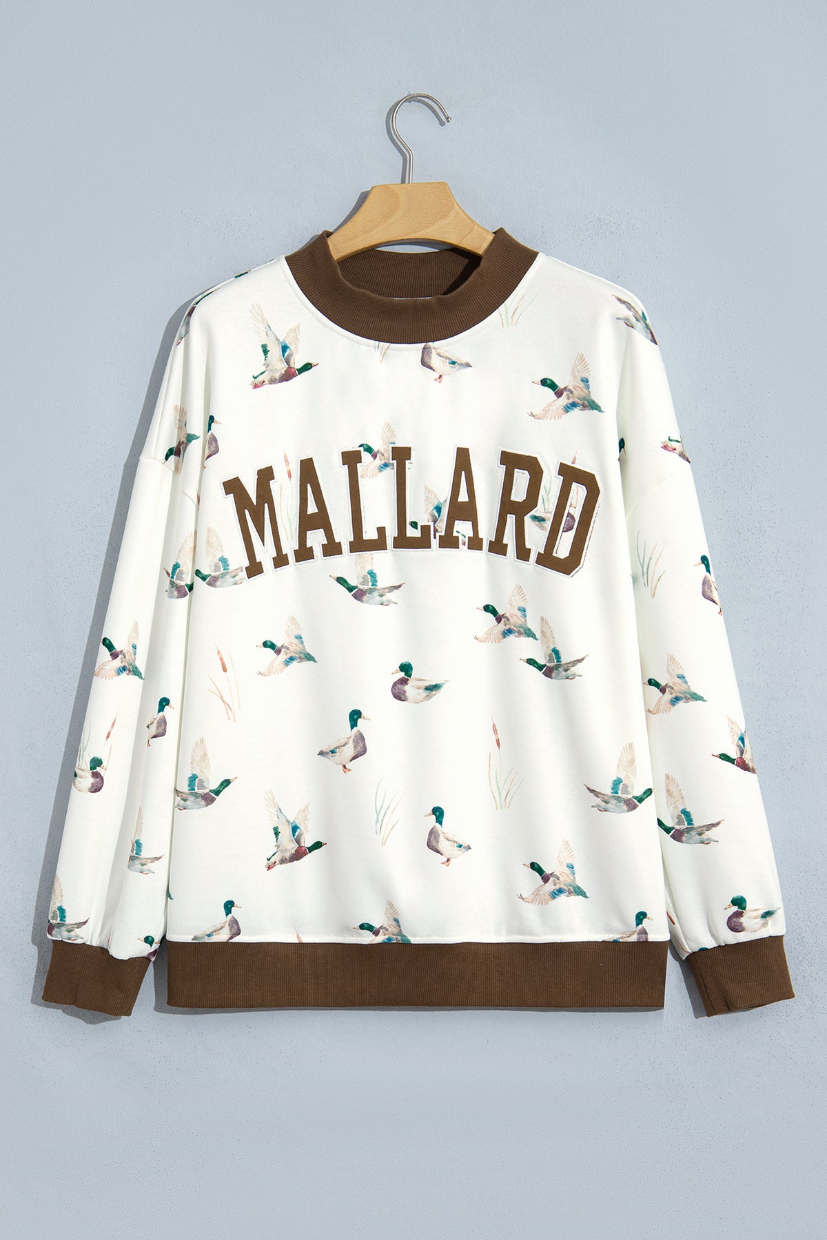 Green Western Camo Print Baggy Pullover Sweatshirt