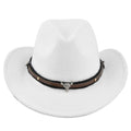 New European and American Cowhead Western Denim Hat Woolen British Jazz Hat Mens and Womens Famous Ethnic Style Big Eaves Hat