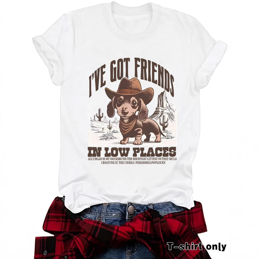Interesting Sausage Dog Western Short Sleeve