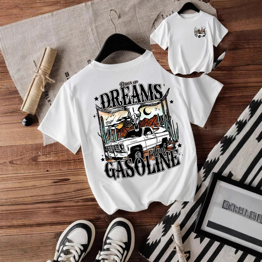 Short sleeved women's t-shirt western