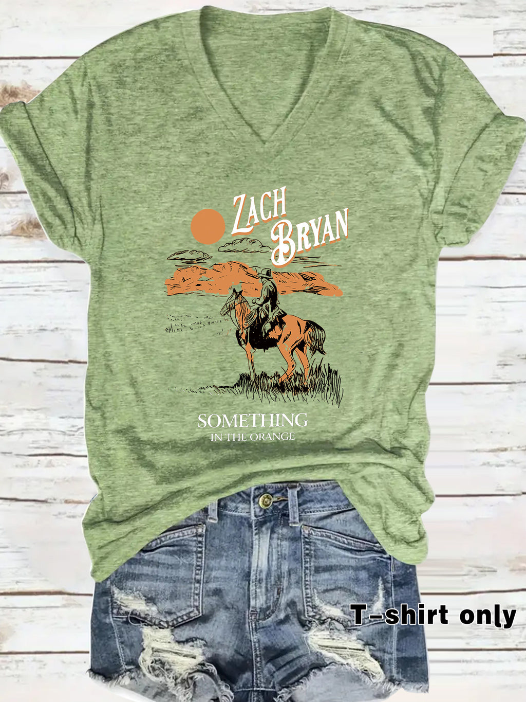 Western denim pattern printed short sleeved shirt