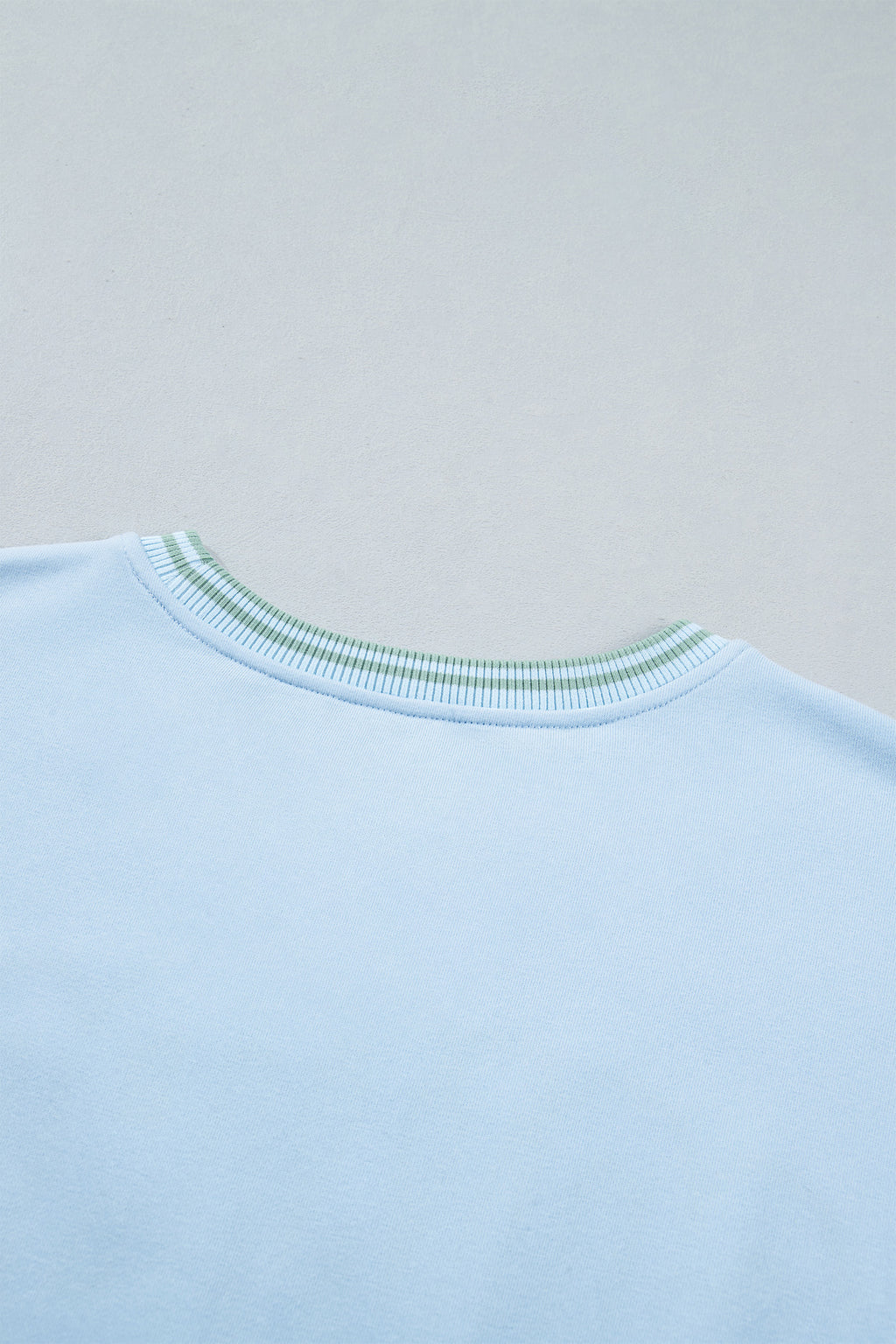 Beau Blue Embroidered Cowboy Letter Print Long Sleeve Round Neck Sweatshirt