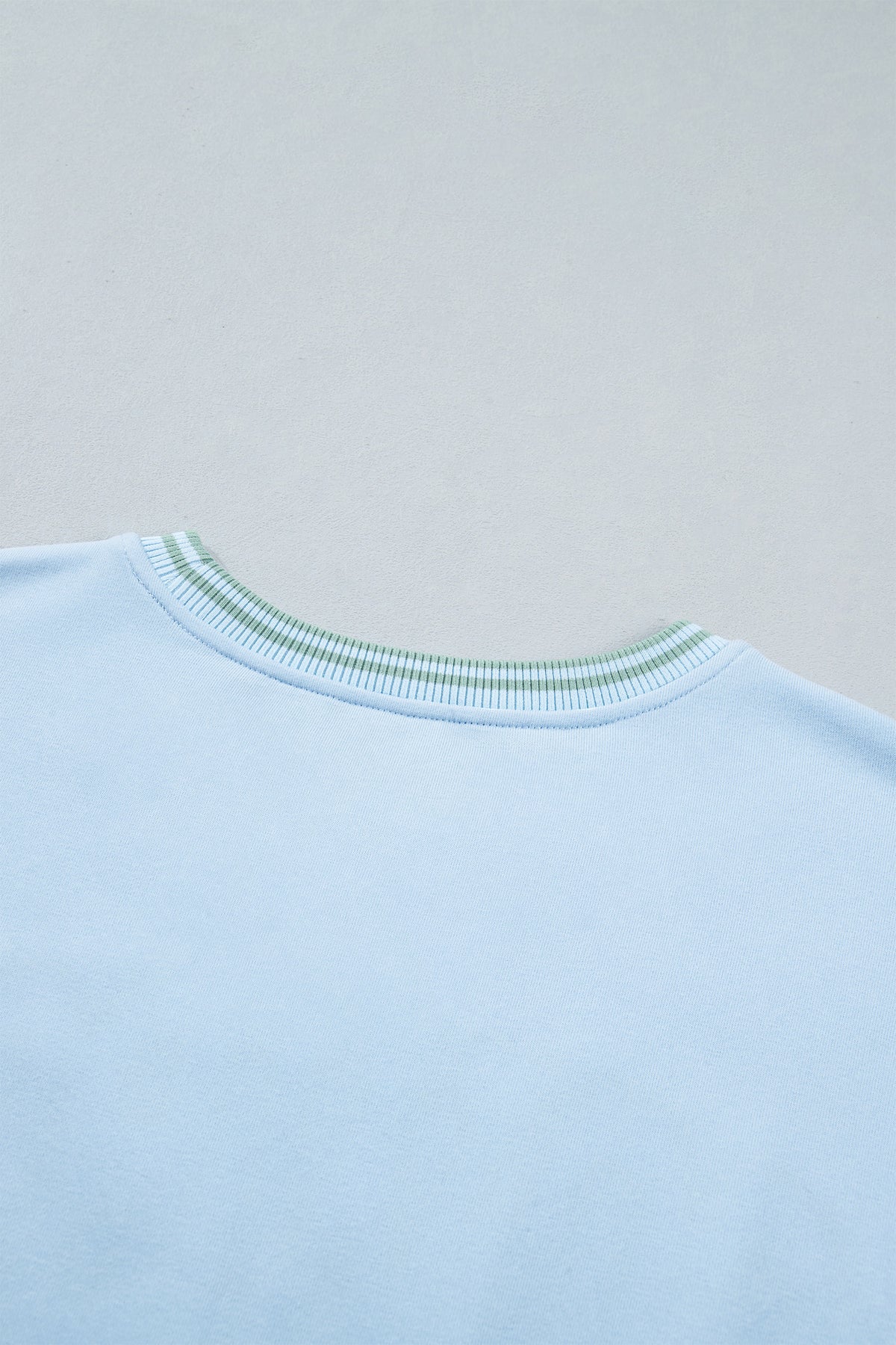 Beau Blue Embroidered Cowboy Letter Print Long Sleeve Round Neck Sweatshirt