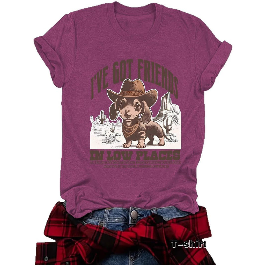 Interesting Sausage Dog Western Short Sleeve