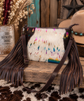 Hair-On Cowhide Western Fringe Crossbody Bag – Multicolor