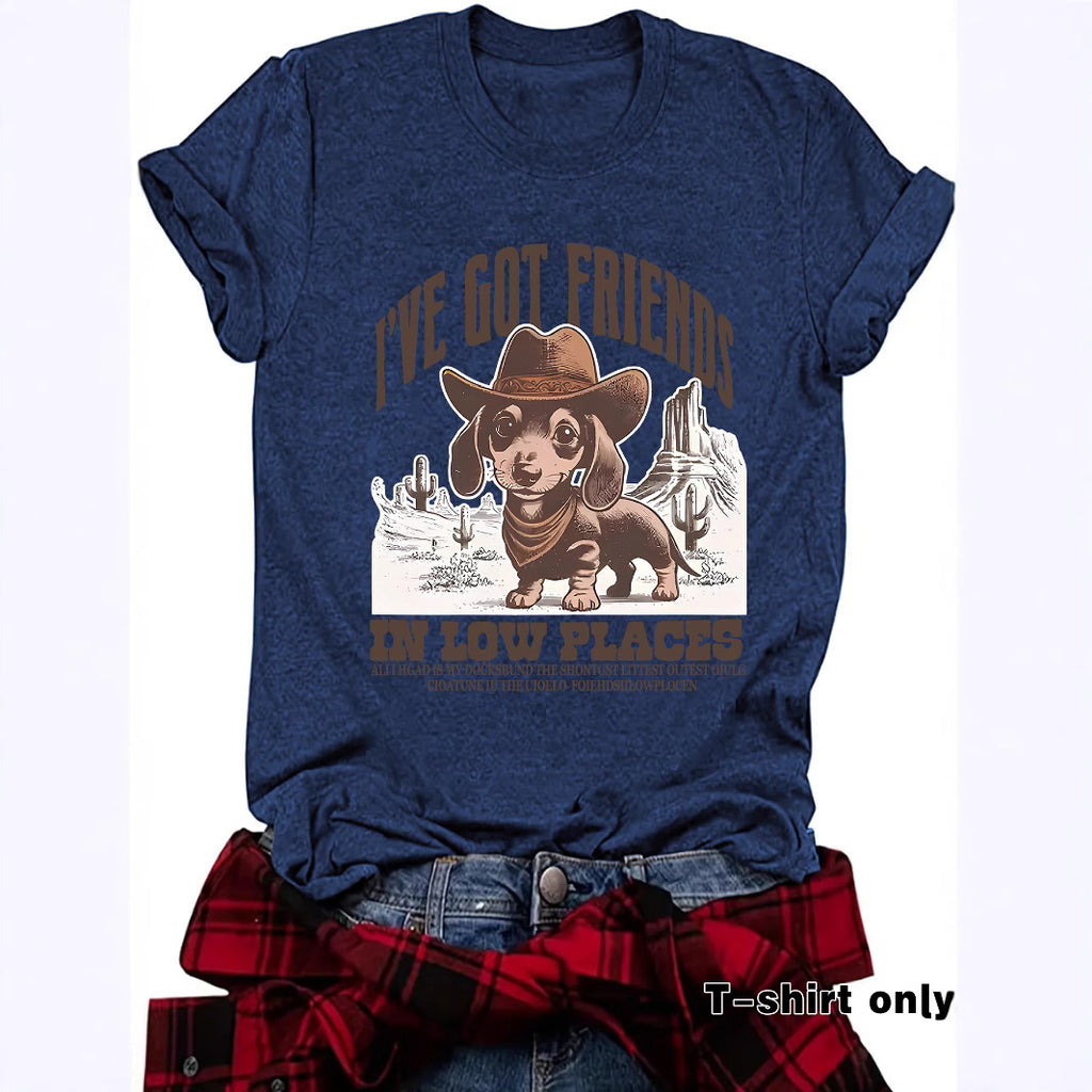 Interesting Sausage Dog Western Short Sleeve